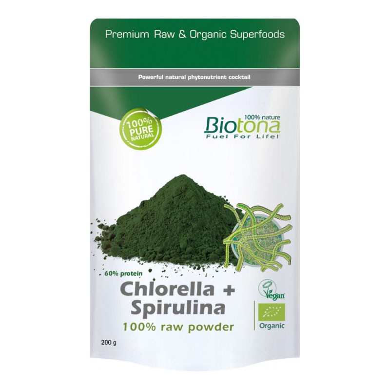 Biotona Chlorella Spirulina Raw Powder BIO Gr