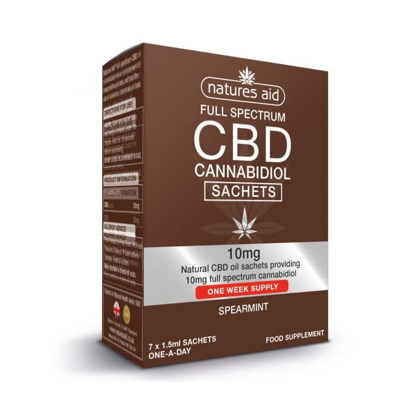 Natures Aid CBD Cannabidiol 10mg 7 Sobres