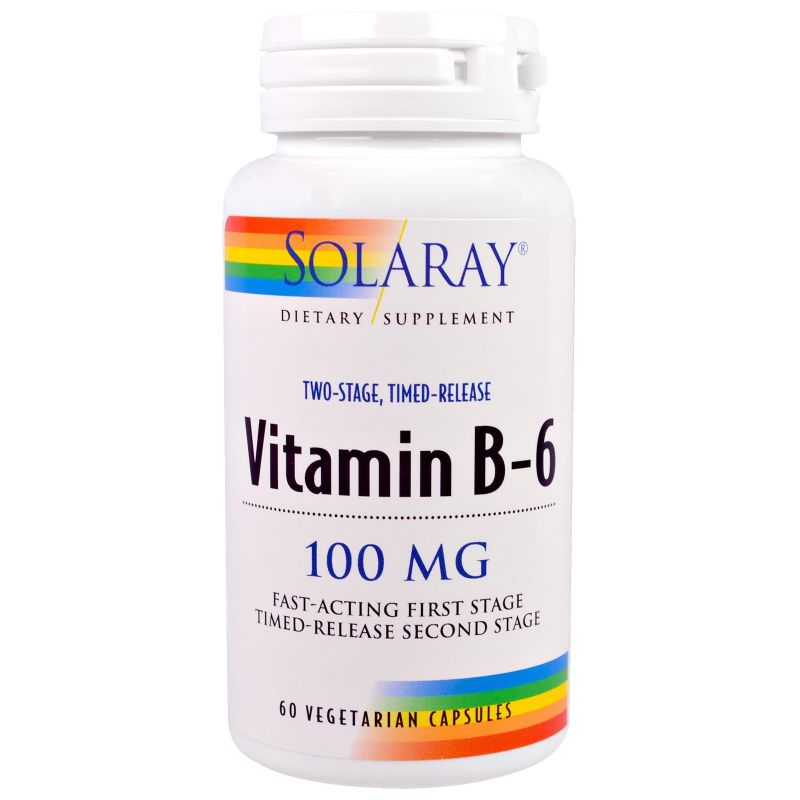 Solaray Vitamina B-6 100mg 60 Cápsulas