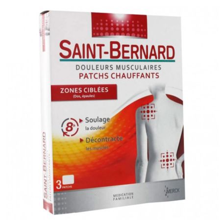 Saint Bernard Parches Calor Dolores Musculares Espalda Hombros 3 parches